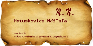 Matuskovics Násfa névjegykártya